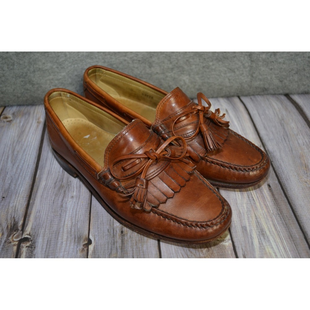 Allen Edmonds‎ Stoughton Shoes Mens Size 8.5D Brown Leather Tassel Loafers USA